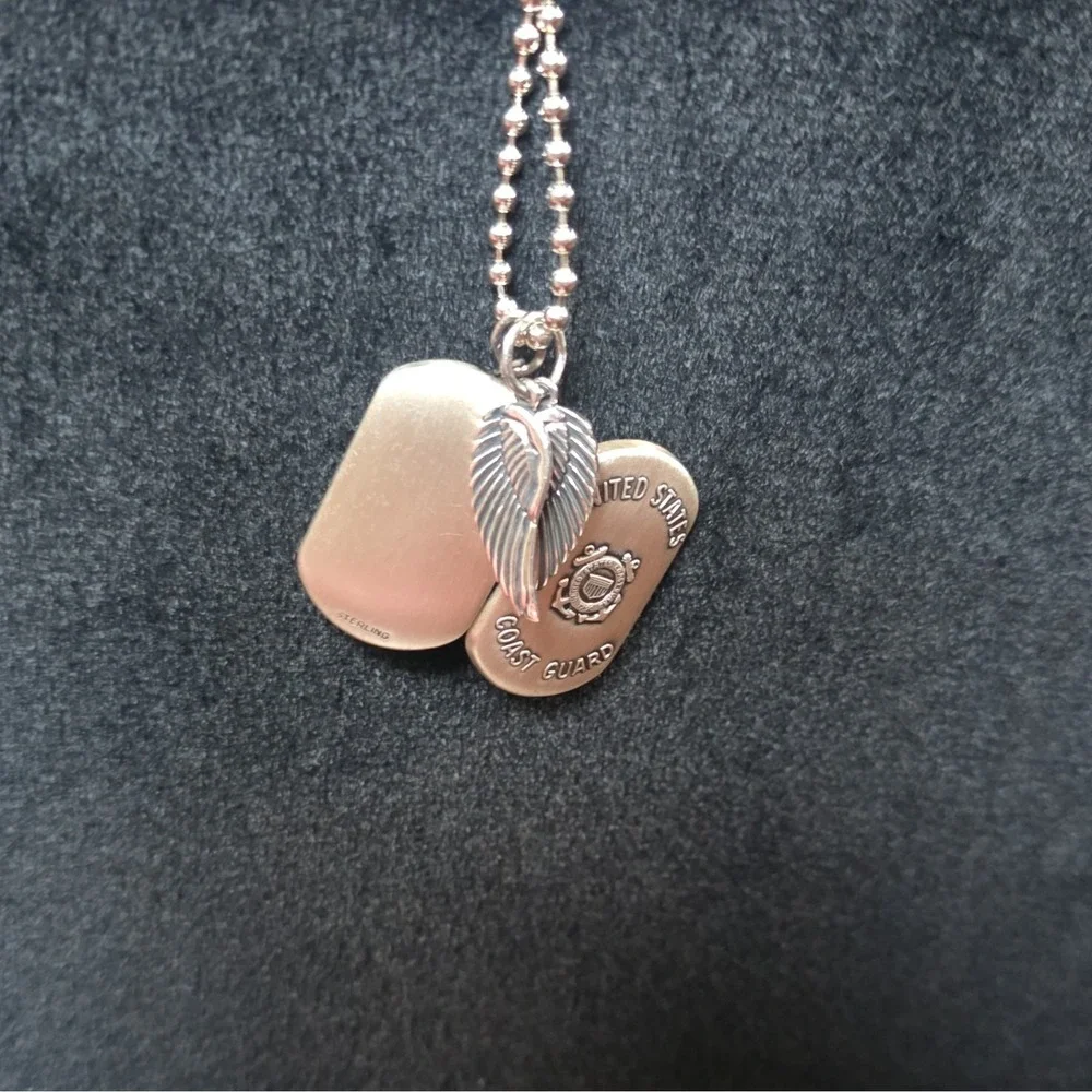 United States Coast Guard Sterling Silver Dogtag locket with Chain